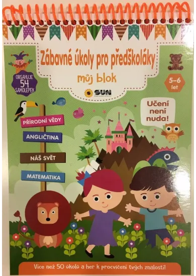 Zábavné úkoly pro předškoláky 5-6 let - Můj blok plný úkolů a samolepek