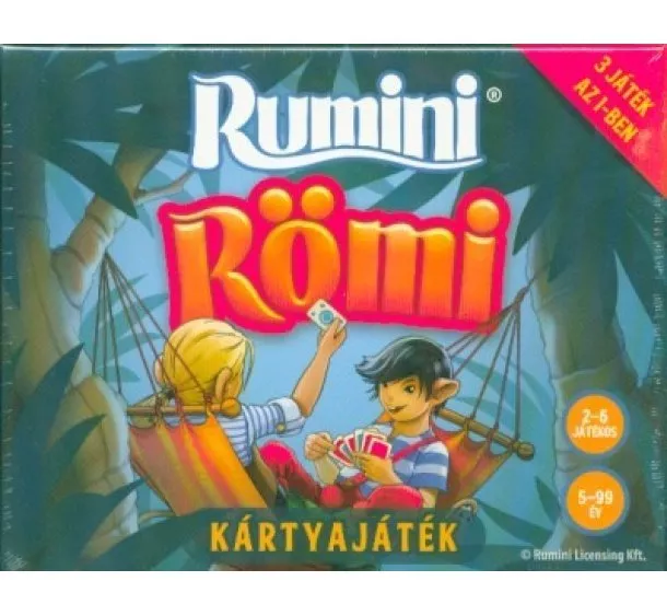 Kártya - Rumini römi - 3 játék az 1-ben kártyajáték (nagy doboz)