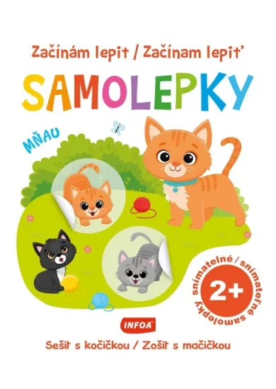 Začínam lepiť samolepky - Zošit s mačičkou