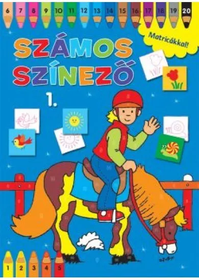 Számos színező matricákkal 1. - kék