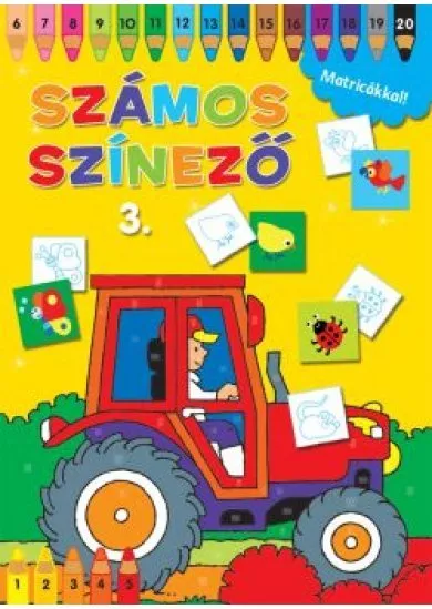 Számos színező matricákkal 3. - sárga