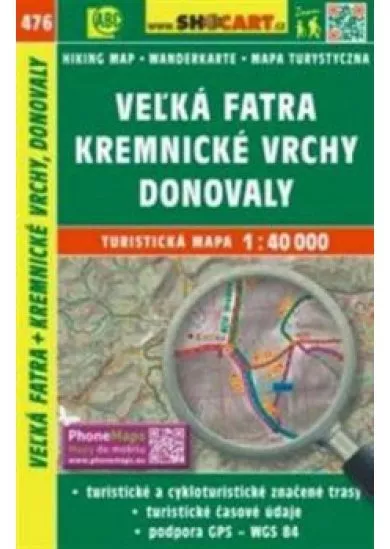 SC 476 Veľká Fatra, Kremnické vrchy, Donovaly 1:40 000 