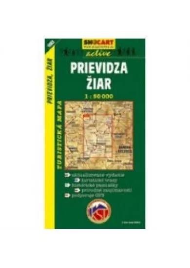 Prievidza, Žiar turistická mapa 1:50 000 tmč 1083