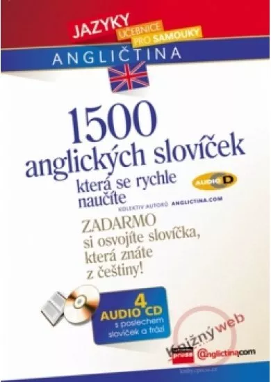 1500 anglických slovíček, která se rychle naučíte - verze s 1 CD v MP3 formátu