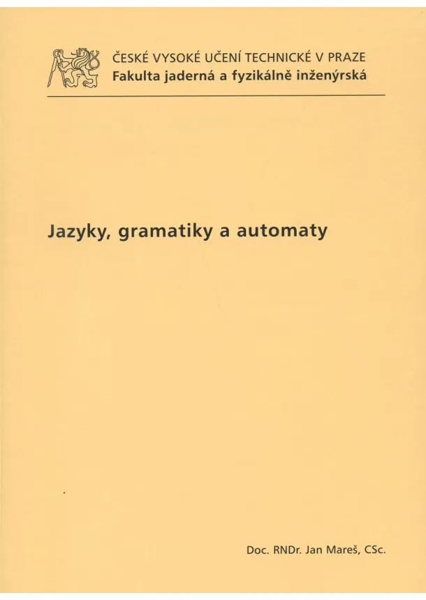 Jan Mareš - Jazyky, gramatiky a automaty