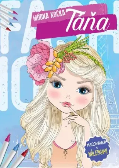 Módna kočka Táňa - Maľovanka s nálepkami