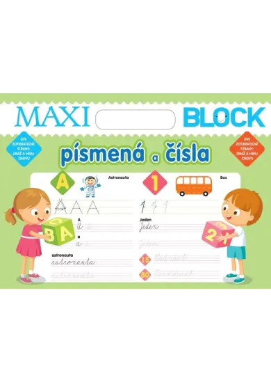 Maxi Blok - písmená a čísla - Dve zotierateľné strany: zmaž a hraj znovu