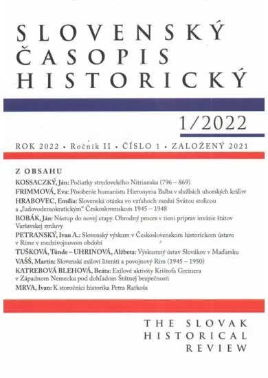 Slovenský časopis historický  1/2022