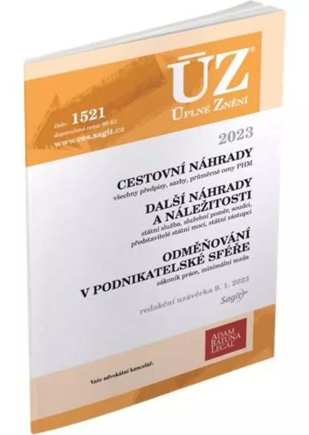 ÚZ 1521 Cestovní náhrady