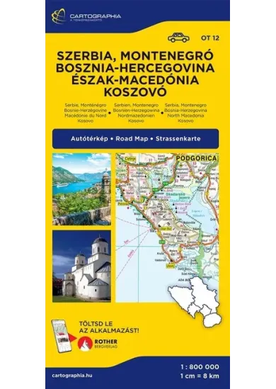Szerbia, Montenegró, Bosznia-Hercegovina autótérkép (új kiadás)