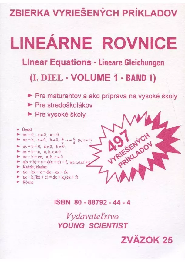 Marián Olejár - Lineárne rovnice - I. diel