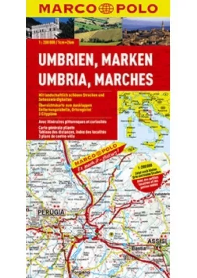 Itálie - Umbrie,Marches/mapa
