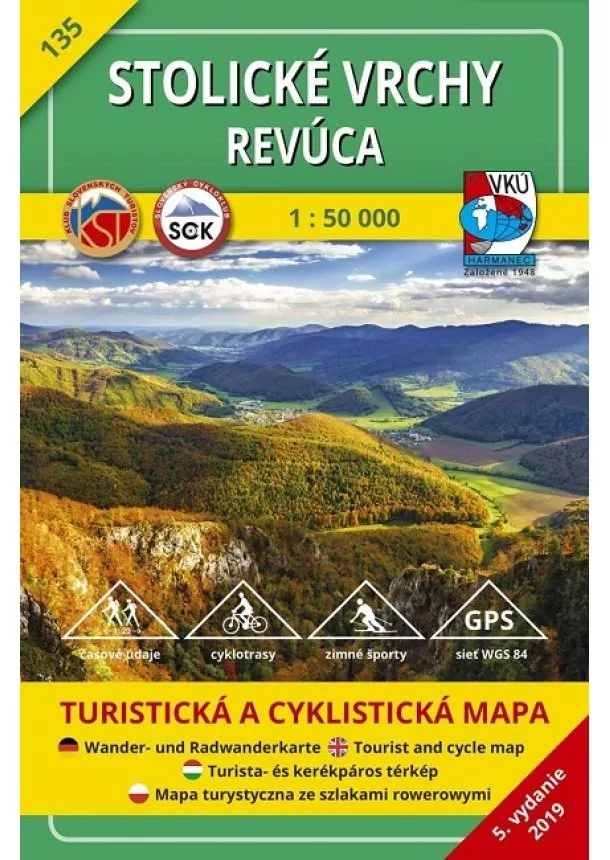 kolektiv - Stolické vrchy, Revúca 1:50 000 (5.vydanie) - Turistická a cyklistická mapa 135