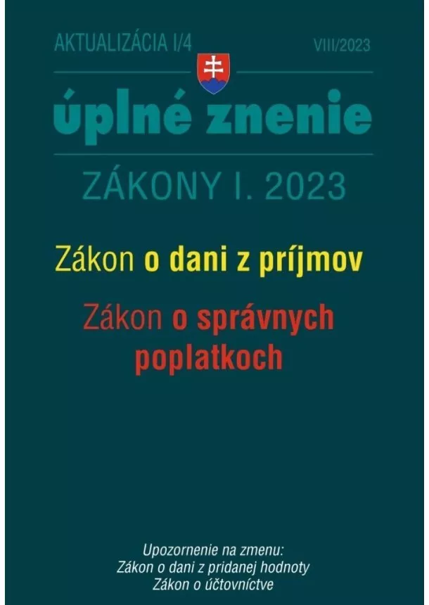 kol. - Aktualizácia I/4 - daňové a účtovné zákony
