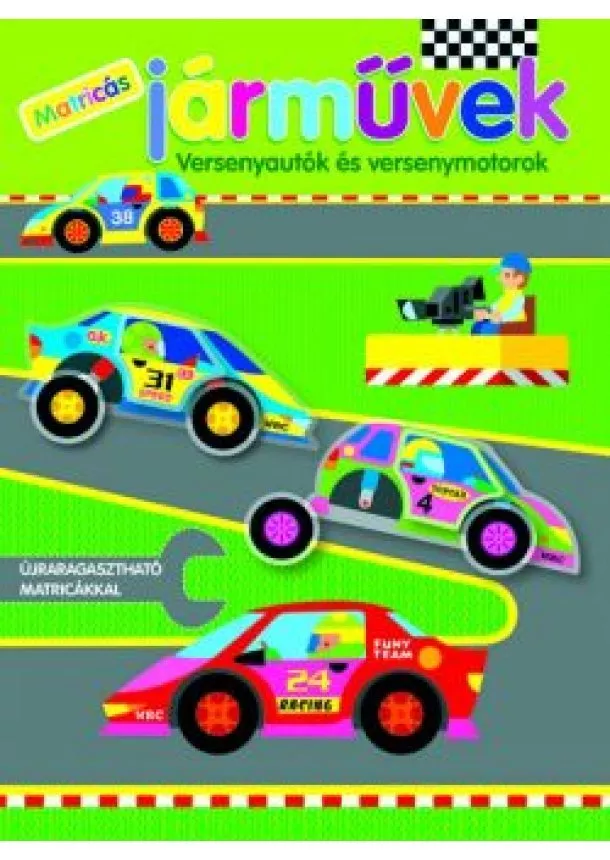Foglalkoztató - Matricás járművek - Versenyautók és versenymotorok