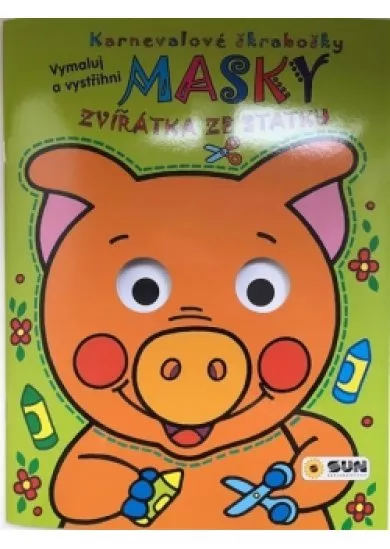 Zvířátka ze statku - Karnevalové škrabošky Masky