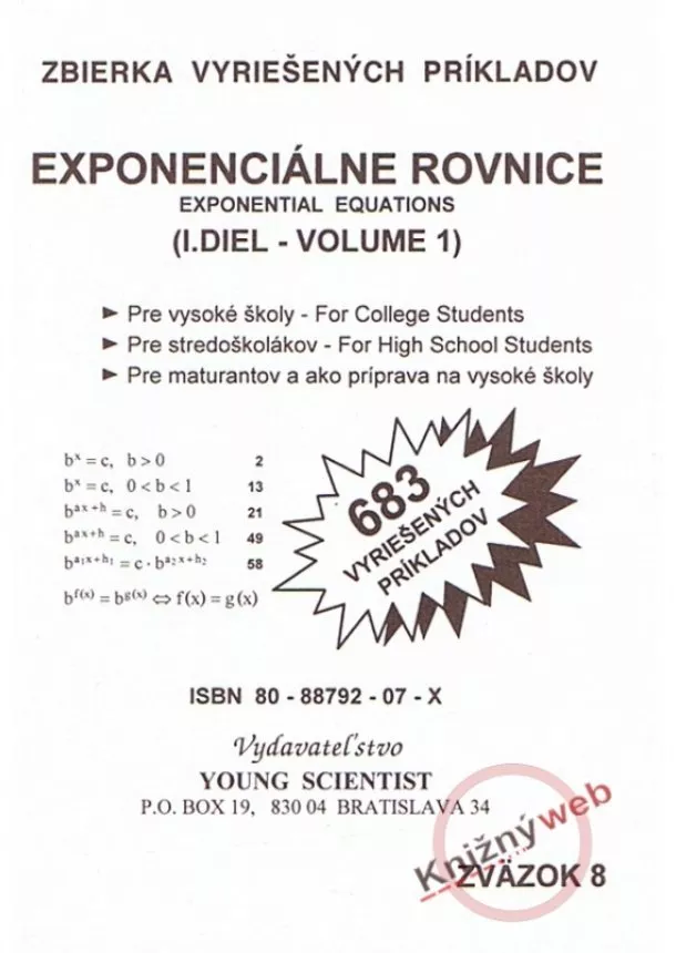 Marián Olejár, Iveta Olejárová  - Exponenciálne rovnice /Exponential equations - I. diel