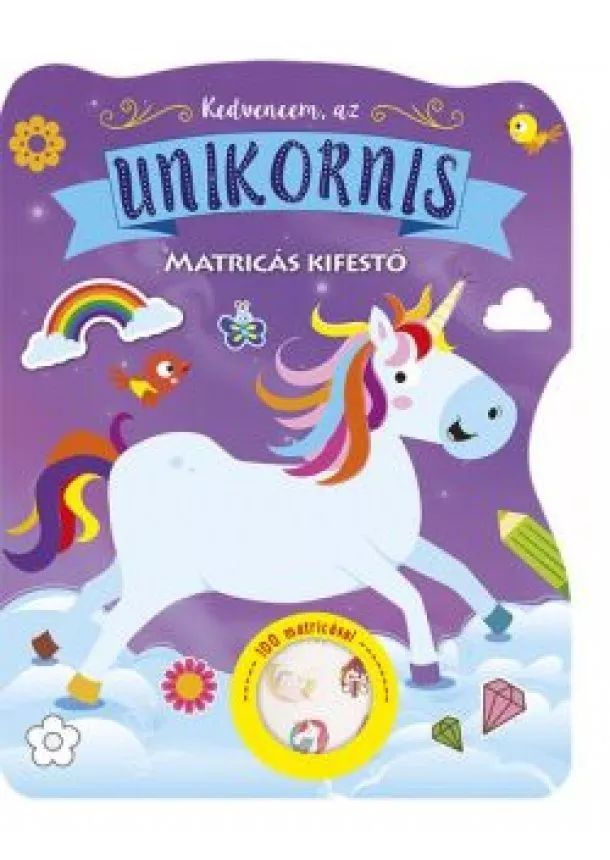 Kifestő - Kedvencem, az unikornis - Matricás kifestő