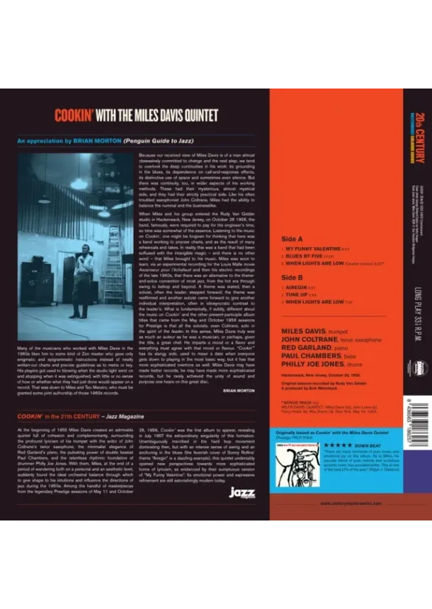 Miles Davis, 20TH CENTURY MASTERWORKS - Miles Davis:  Cookin´ / Colour Tbc