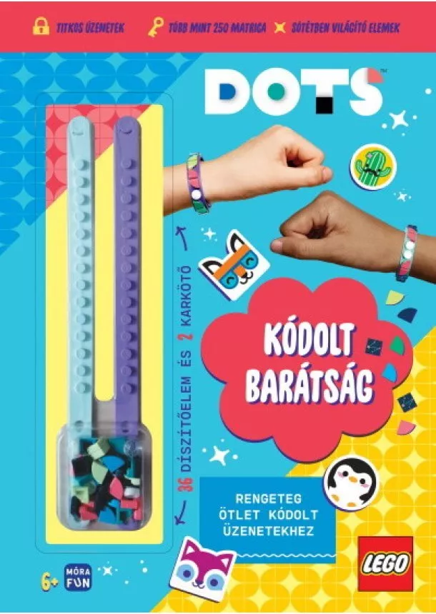 LEGO - Lego Dots: Kódolt barátság - karkötőkkel - Titkos üzenetek - Több mint 250 matrica - Sötétben világító elemek 2 ajándék karkötő
