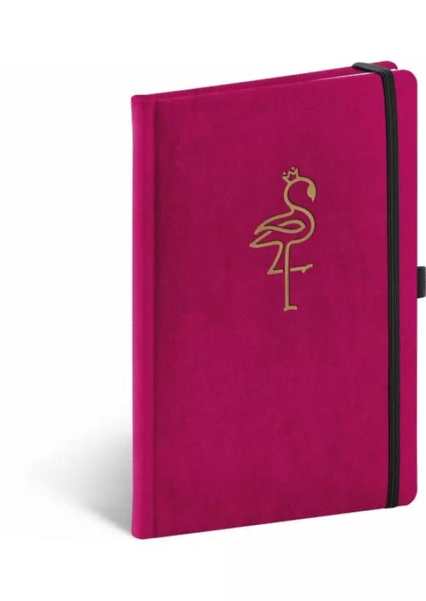 autor neuvedený - Notes - Samet plameniak, linajkový