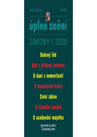 Aktualizace I/4 2020 Daňový řád, DPH, Nemovitosti - Dílčí změny právní úpravy