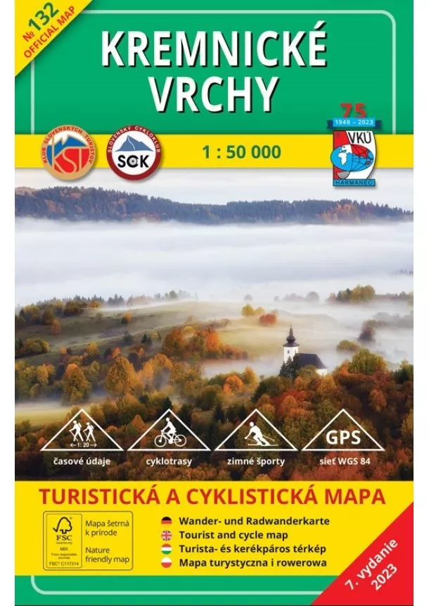 kolektív - Kremnické Vrchy 1:50 000 - Turistická a cyklistická mapa