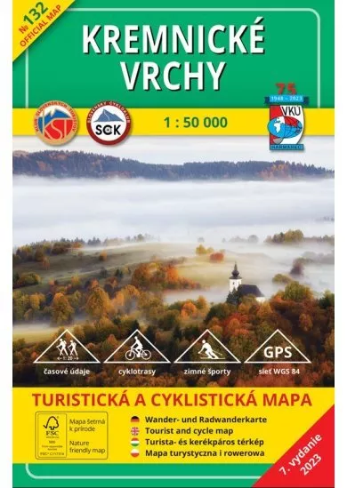 Kremnické Vrchy 1:50 000 - Turistická a cyklistická mapa
