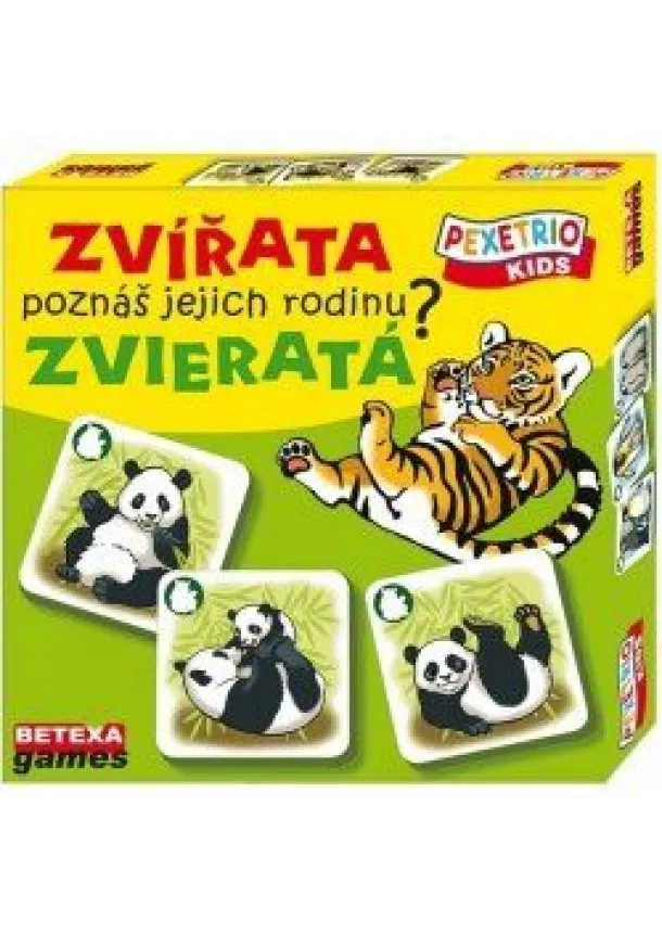 autor neuvedený - Pexetrio Kids - Zvířata - Poznáš jejich rodinu? (SK+CZ)