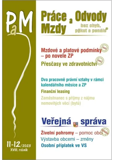 PaM 11-12/2023 Mzdové a platové problémy po novele zákoníku práce