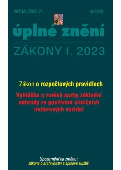 Aktualizace I/1 2023 Úplné znění Zákony