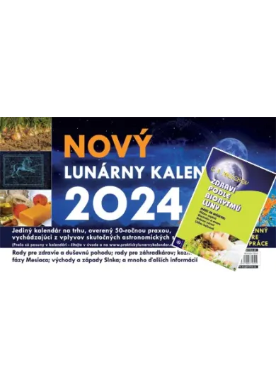 Lunárny kalendár 2024 + Zdraví podle biorytmů luny ( komplet) - stolový kalendár + kniha