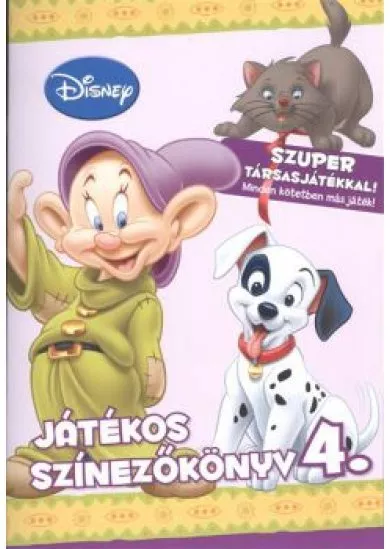DISNEY JÁTÉKOS SZÍNEZŐKÖNYV 4. /SZUPER TÁRSASJÁTÉKKAL!