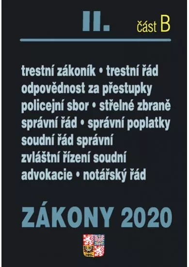 Zákony II část B 2020 – Trestní zákony – Úplná znění po novelách k 1. 1. 2020