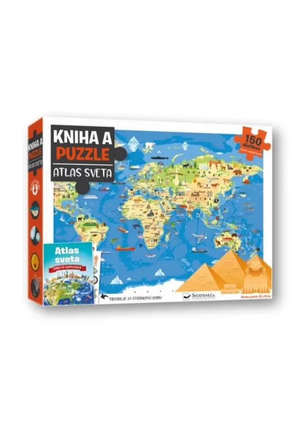 kol. - Kniha a puzzle - Atlas sveta