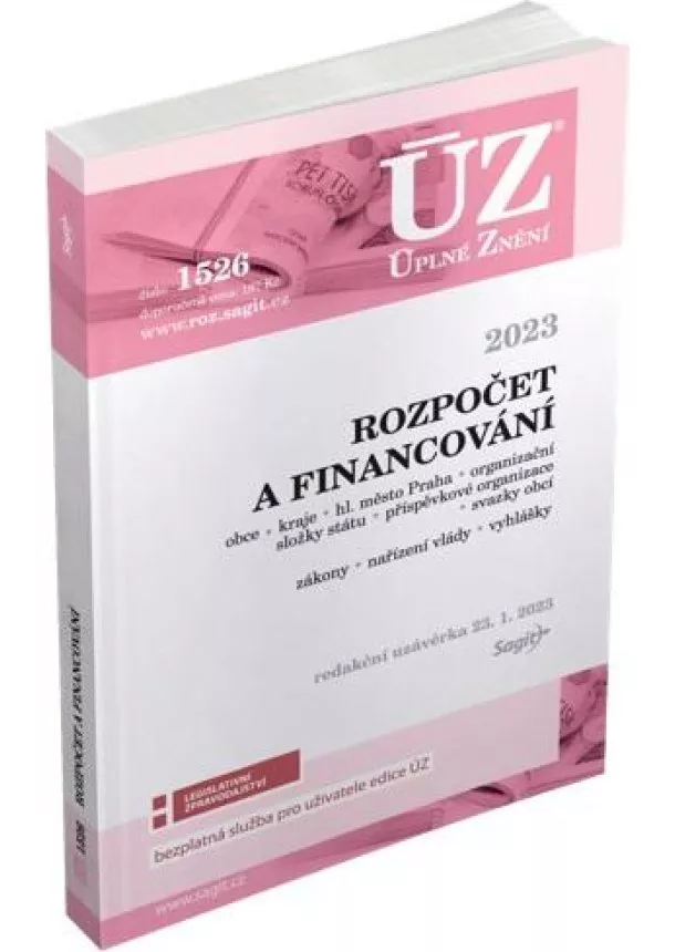 ÚZ 1526 Rozpočet a financování územních samosprávných celků, organizačních složek státu, příspěvkových organizací a dalších institucí, 2023