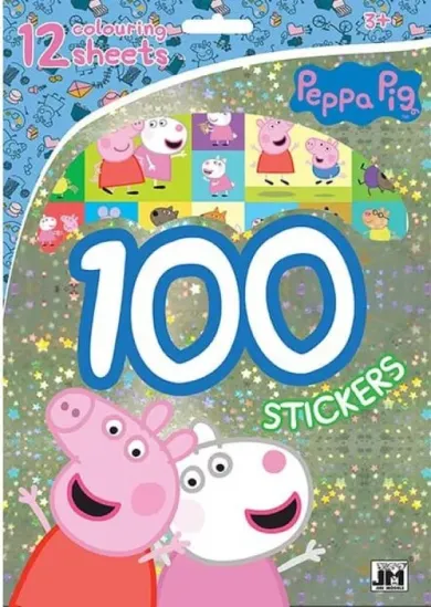 100 samolepiek s maľovankovými listami Prasiatko Peppa
