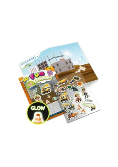 Svietiace 3D nálepky - Stavebné stroje