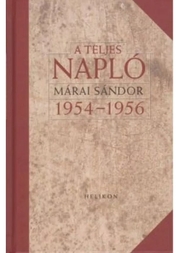 Márai Sándor - A TELJES NAPLÓ /1954-1956 (DÍSZKÖTÉS)