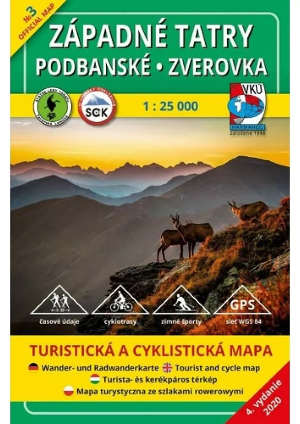 kolektiv - Západné Tatry - Podbanské - Zverovka 1:25 000 (4.vydanie) - Turistická a cyklistická mapa 3