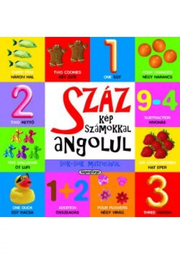 Foglalkoztató - Száz kép számokkal angolul sok-sok matricával