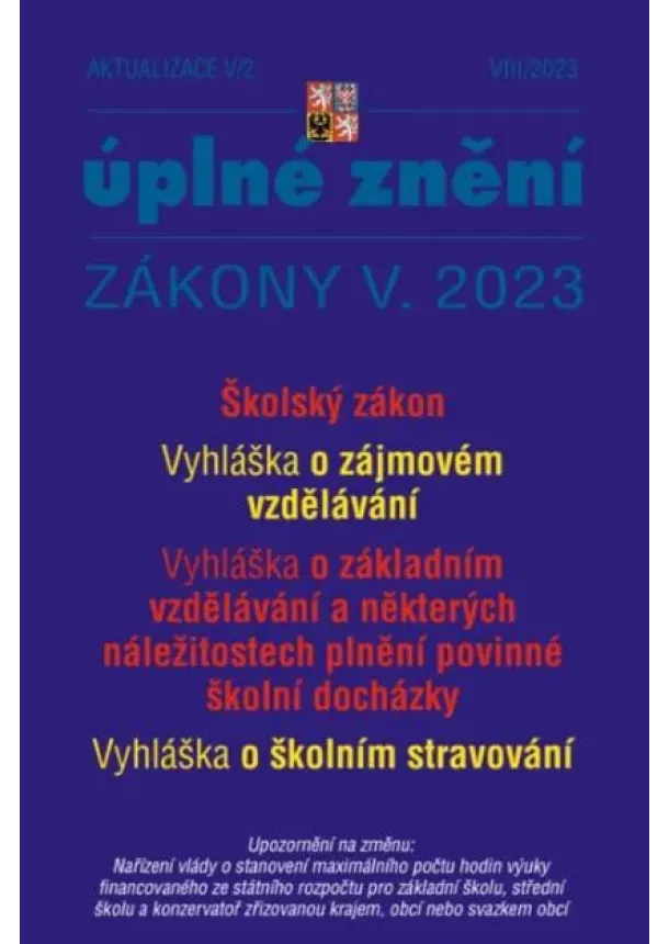 Aktualizace V/2 2023 Školský zákon