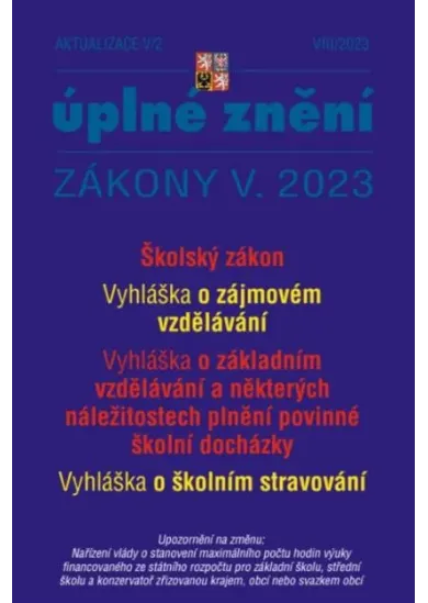 Aktualizace V/2 2023 Školský zákon