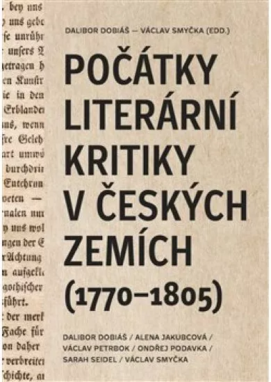 Počátky literární kritiky v českých zemí