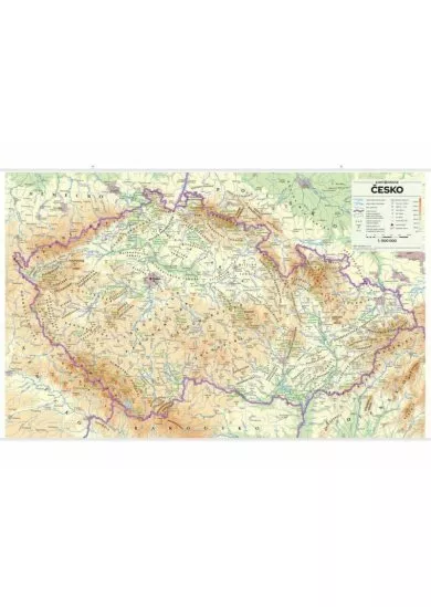 Česko - nástěnná automapa 1:360 000 s plastovými lištami - (1360x970mm)