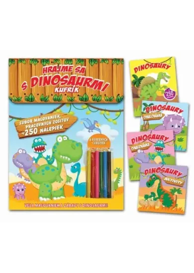 Hrajme sa s dinosaurmi - kufrík - Veľa maľovaniek a zábavy s dinosaurmi!