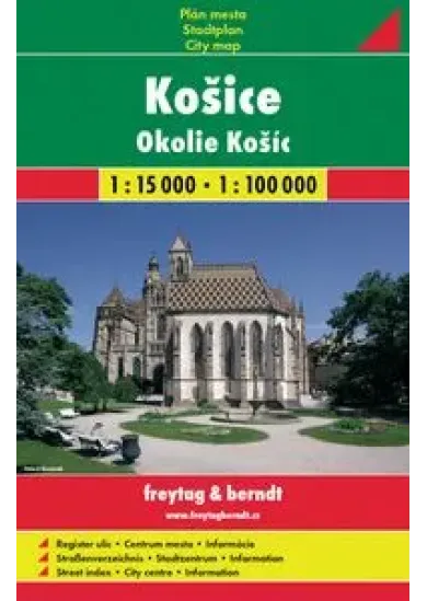 Košice a okolí měkká 1:15 000/1:50 000 - Plán mesta