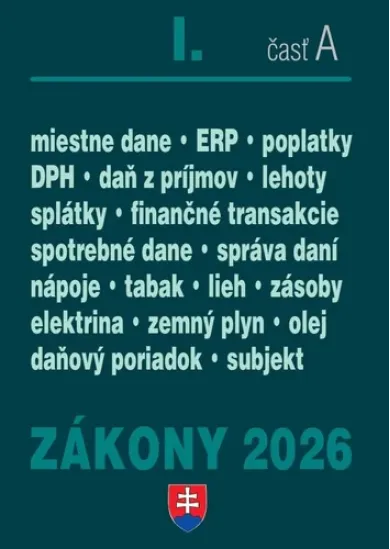 Zákony I.A / 2026 - Daňové zákony