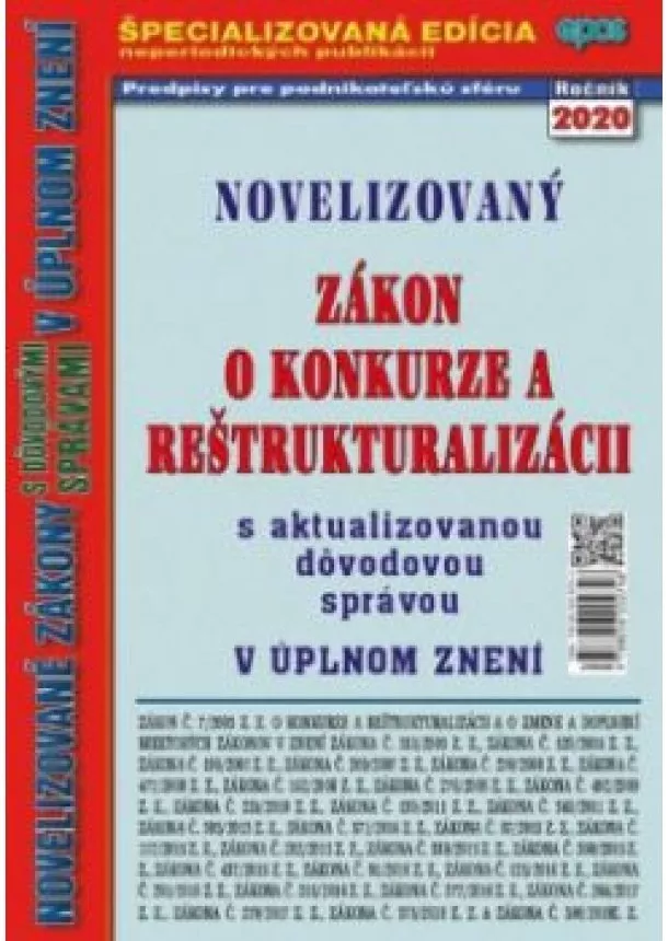 Novelizovaný zákon o konkurze a reštrukturalizácii  4/2020