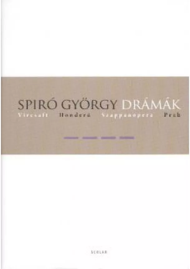 Spiró György - Drámák IV. - Vircsaft, honderű, szappanopera, prah /Spiró György